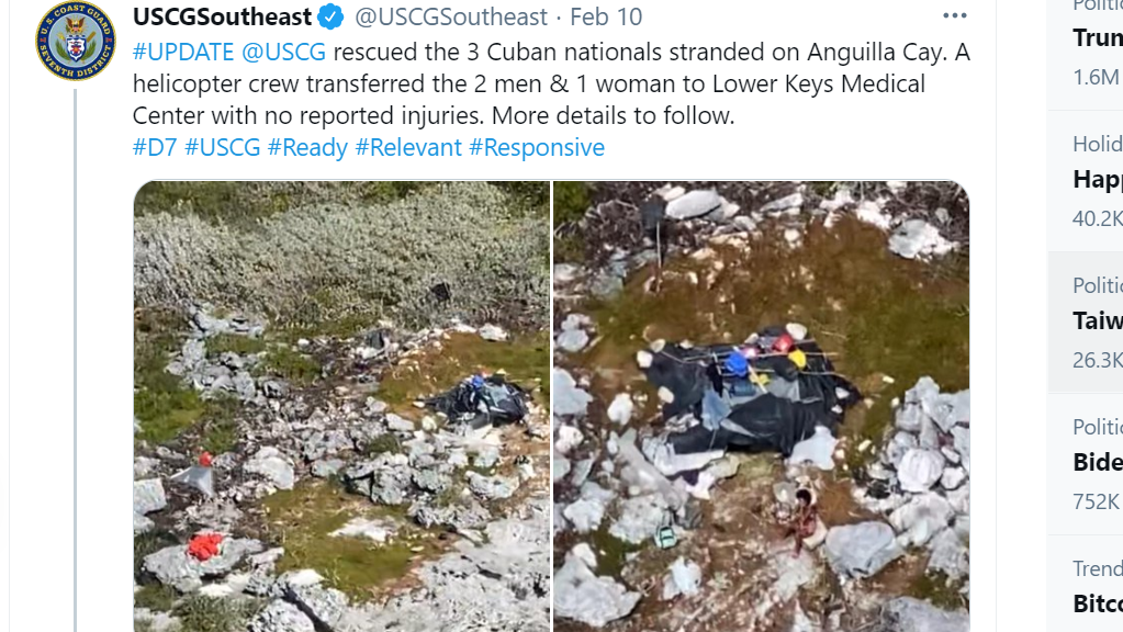 Three Cubans Rescued After Month Lost On Remote Island