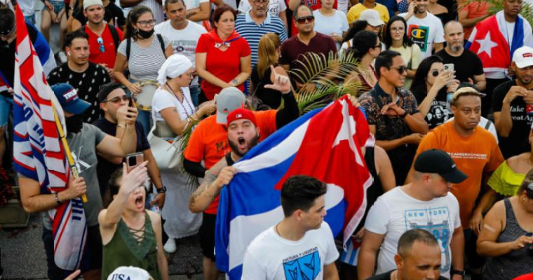 Cubans protest against the government