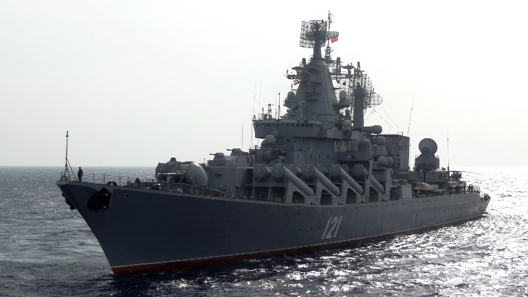 Russian black missile cruiser damaged, crew forced to evacuate
