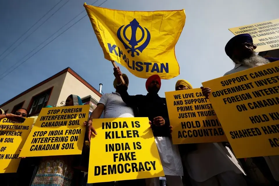 Canadian Sikhs protest in Canada against Indian Government over alleged murder