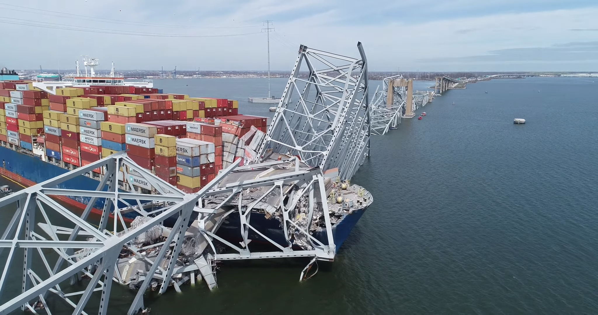 Cargo ship collides with Francis Scott Key Bridge in Baltimore, Maryland